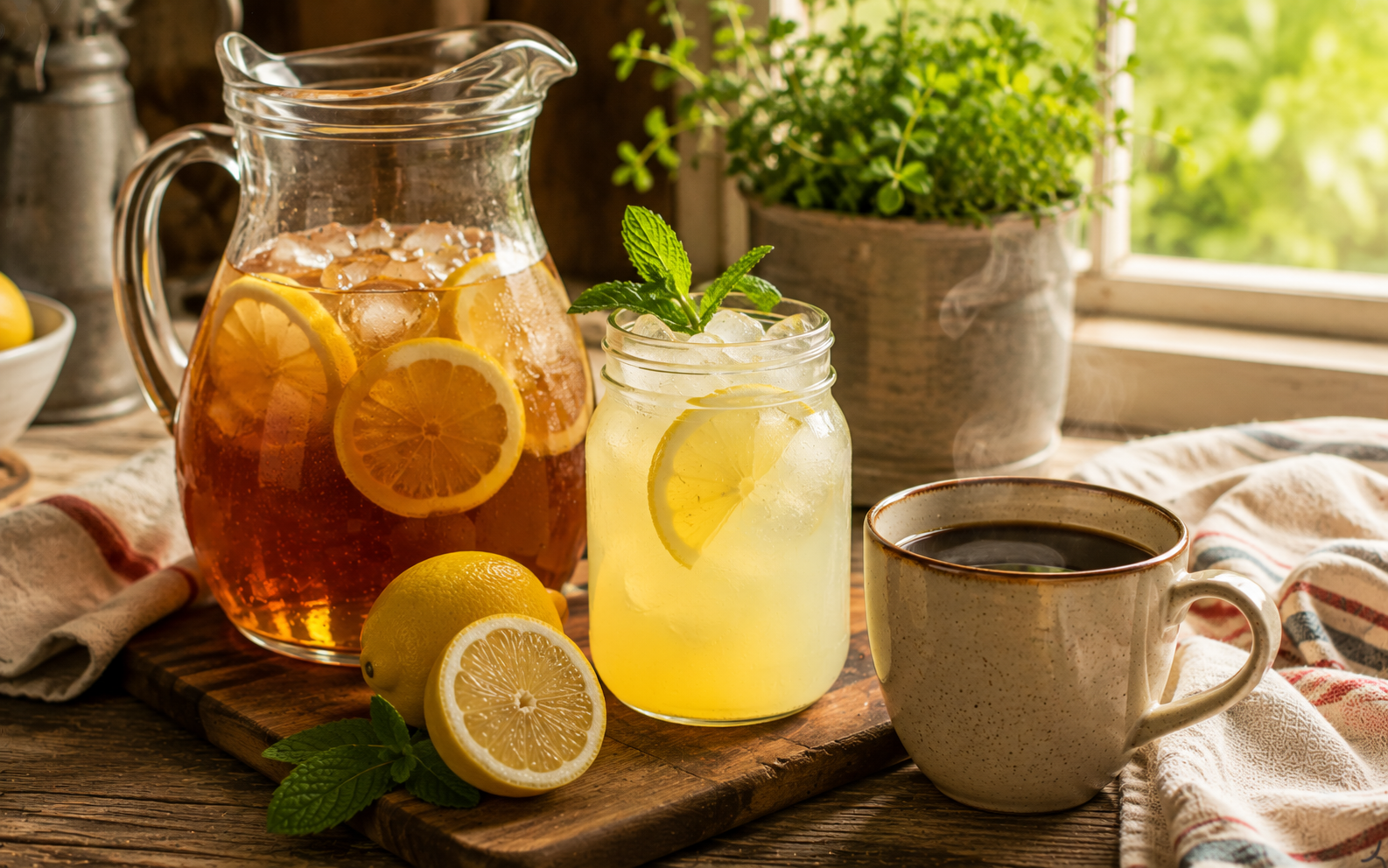 Two cups of creamy masala chai with visible whole spices like cinnamon and cardamom.