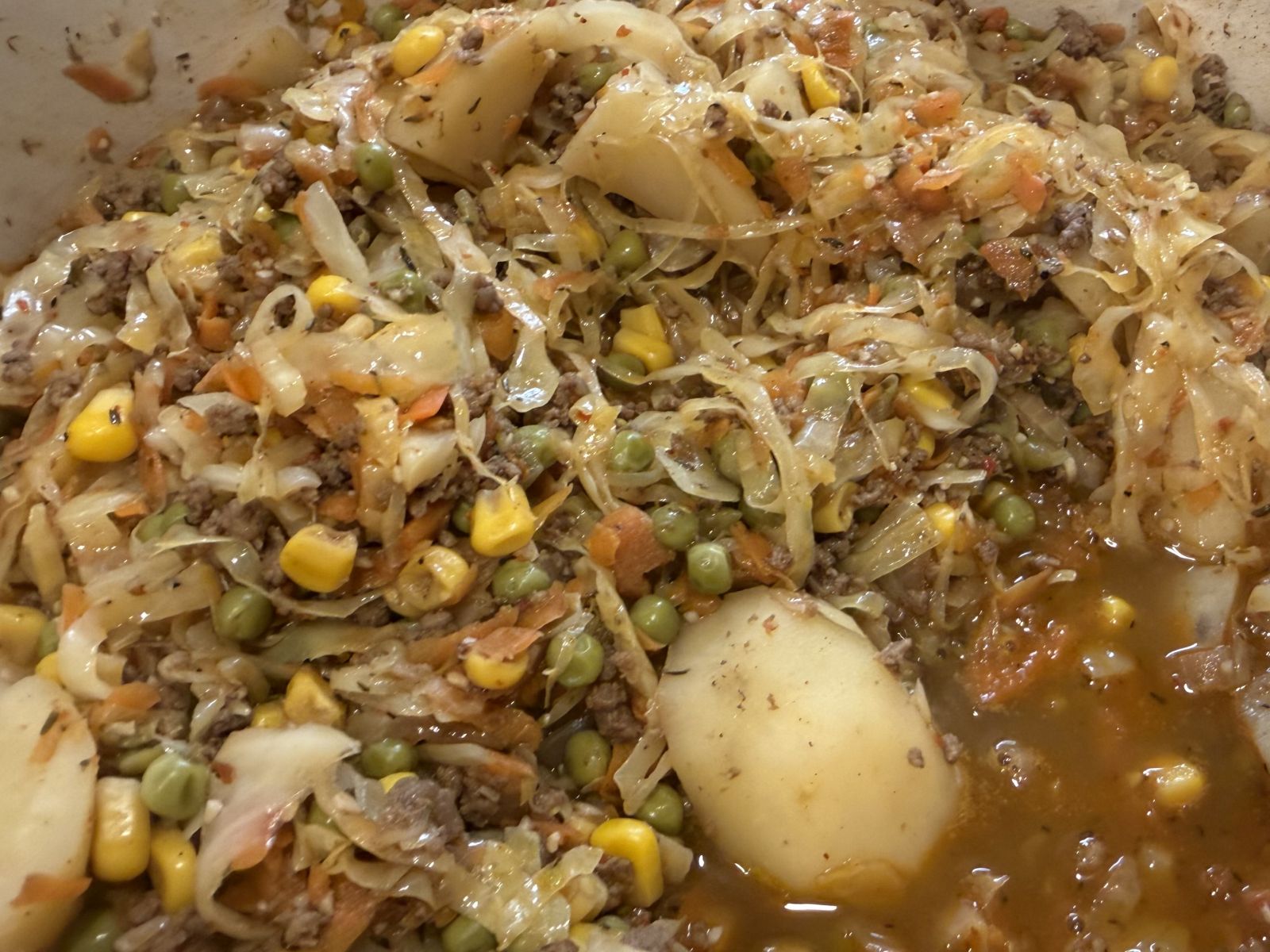 Wagyu Cabbage and Potato Skillet