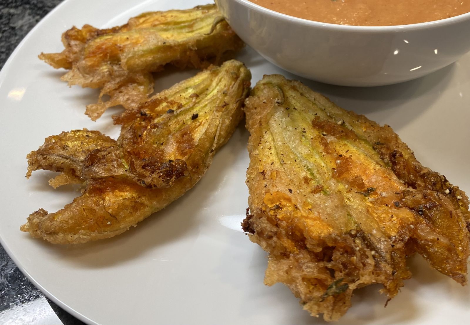 Stuffed Fried Squash Blossoms