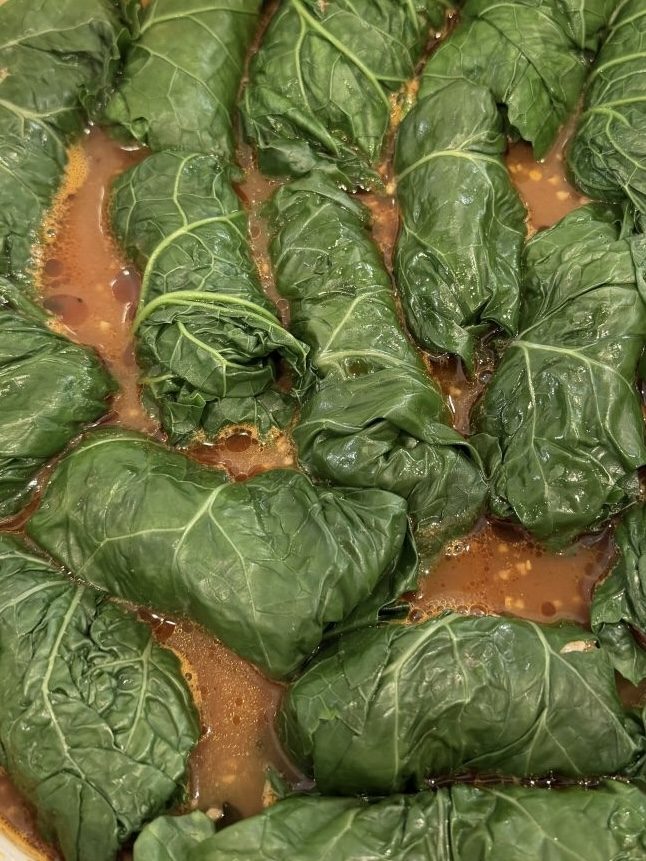 Stuffed Kale Leaves (Dolma-Style, Pork & Beef)