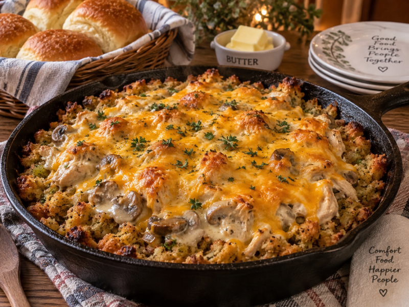 Gourmet Chicken Stuffing Skillet