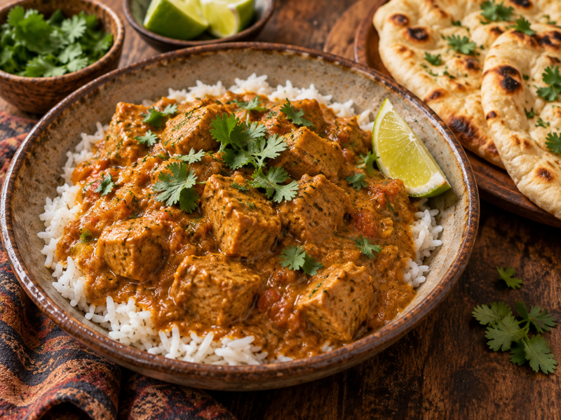 Madras Pork Curry over Rice