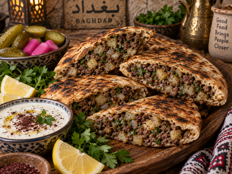 Aruk Arayes – Iraqi Beef & Potato Stuffed Pita