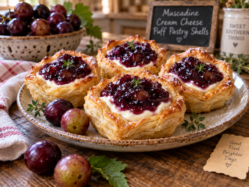 Muscadine Cream Cheese Puff Pastry Shells