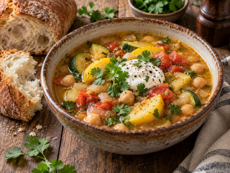 Summer Squash Soup with Beans
