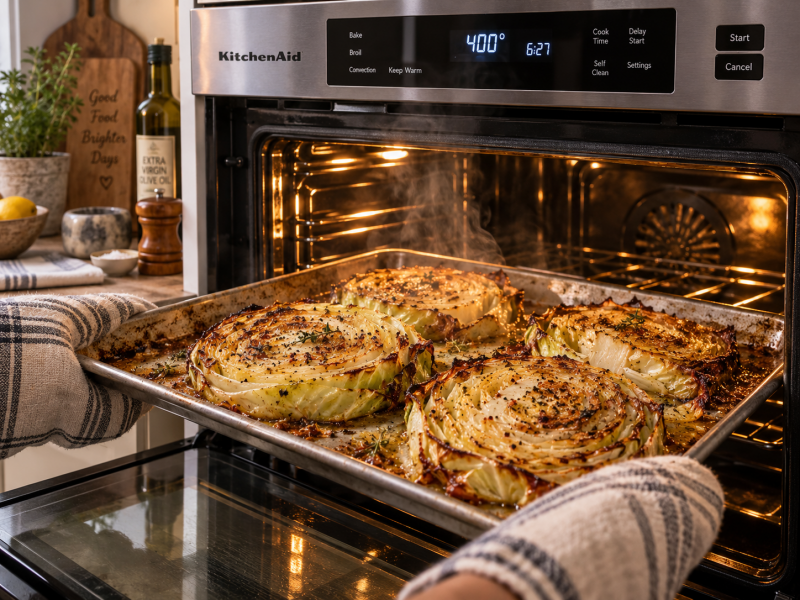 Oven-Roasted Cabbage Slices