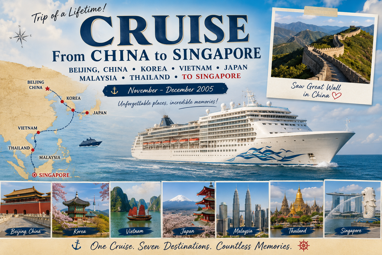 Tour Cruise - Beijing China to Singapore - 2005